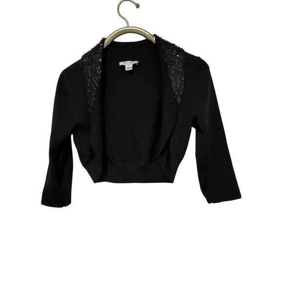 White House Black Market Beaded Shrug Cropped Cardigan L - Picture 1 of 5